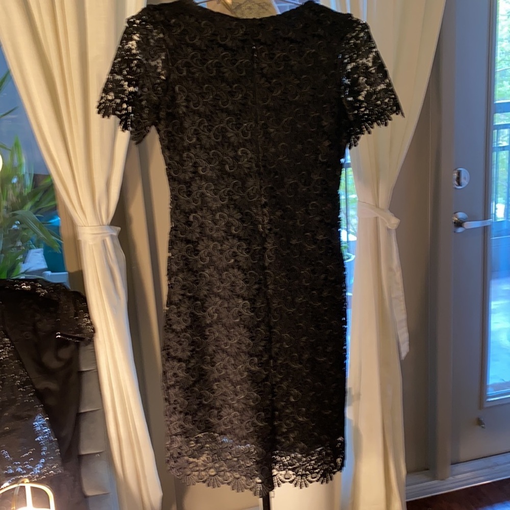 Zara Collection black lace shortsleeve dress cocktail wedding dressy NWT Small​​ - Picture 10 of 15